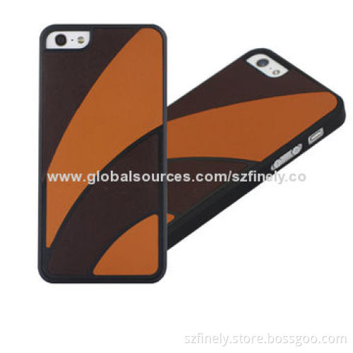 Leather & PC Case for iPhone 5/5S, PU Leather Stick, Hit Colors Available, Unique Design